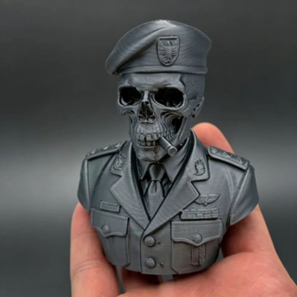 3D Printed Skeleton Undead Commander Half Body Dark Fantasy Half Body Skeleton Warrior Statue Desktop Collection Decoration Gift Oasis Select
