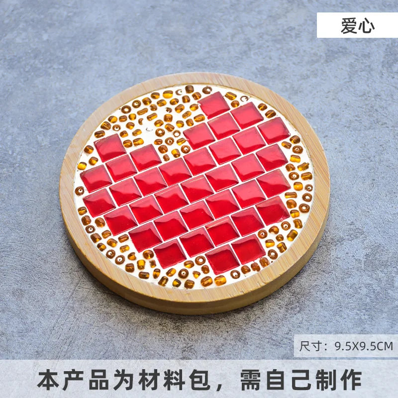 Mosaic Coasters DIY Creative Children's Handmade Material Pack Event New Year's Easter Handmade Diy Gifts Oasis Select Circle D 9 9cm