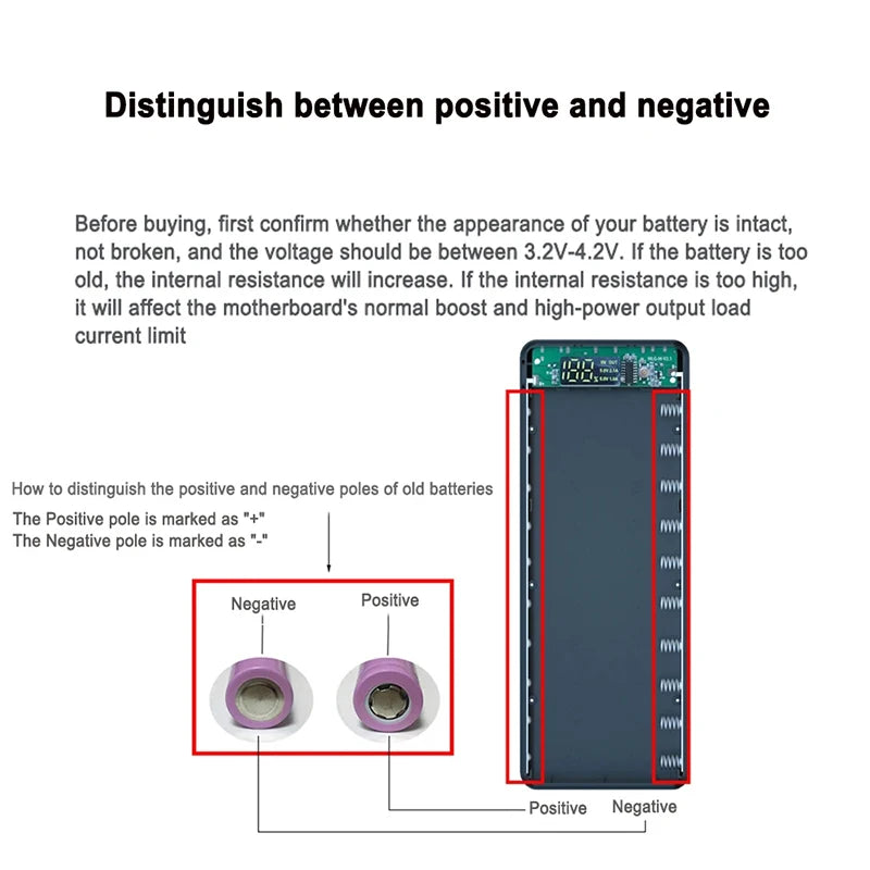 8/10*18650 Power Bank Battery Box Holder Portable Dual USB Type C Charge Shell for iPhone Xiaomi Huawei 18650 Battery Cases Oasis Select