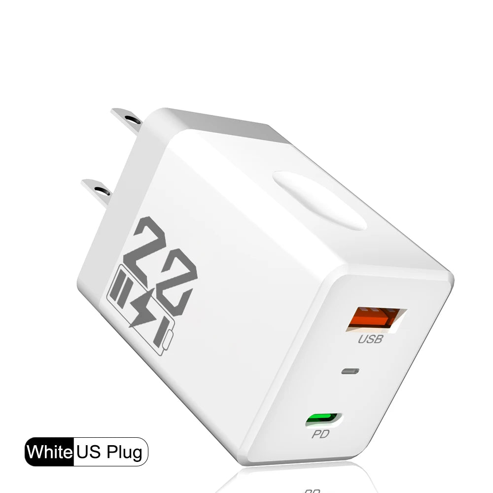 20W USB Charger Fast Charging Mobile Phone Charger Power Adapter For iPhone Samsung Xiaomi Huawei QC 3.0 Wall Quick Charge Plug Oasis Select US White