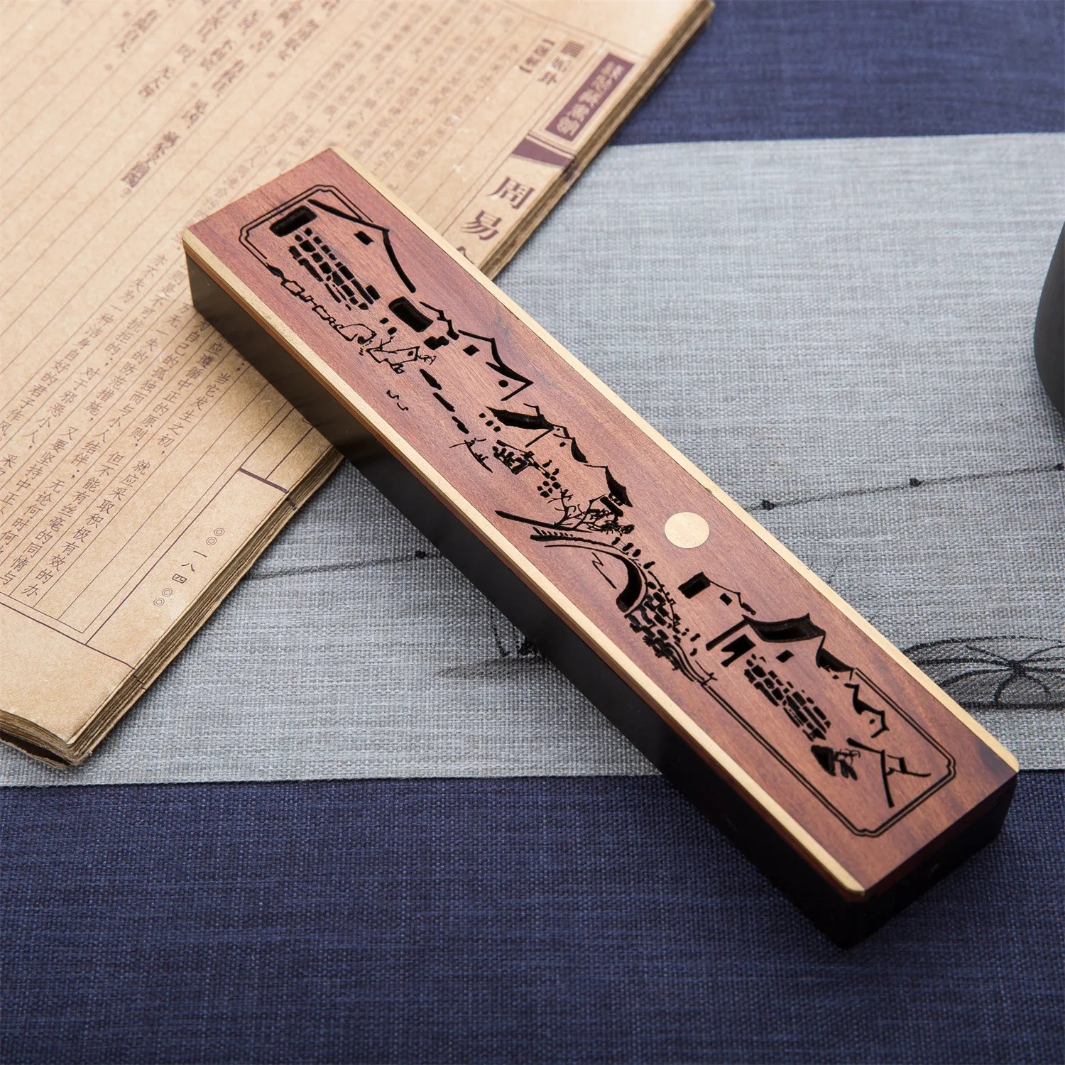 Wooden bed incense burner, cultural and creative Chinese style Zen ornaments, household incense sticks, solid wood creative Oasis Select Burner unpackaged 1