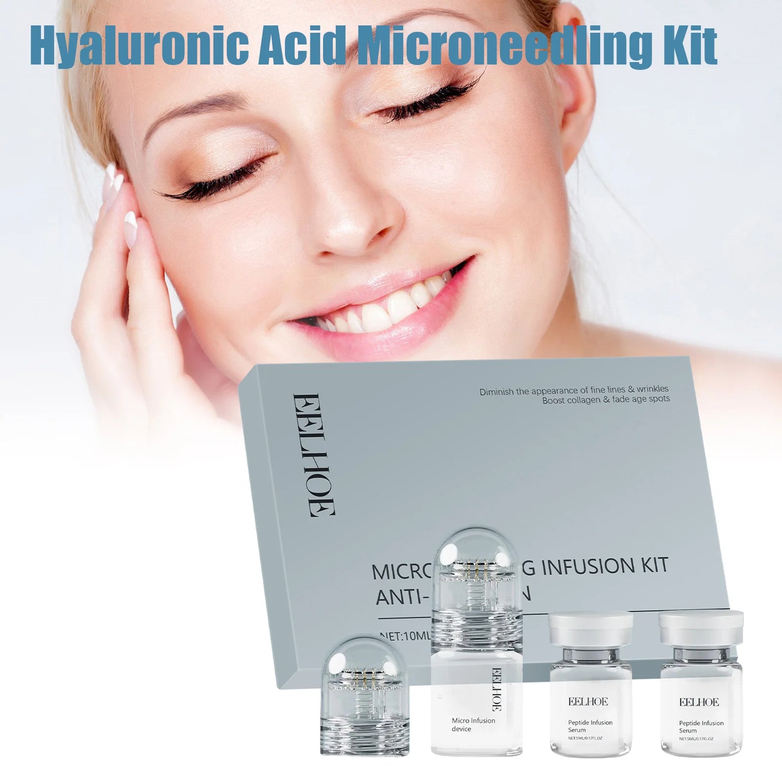 Hyaluronic Acid Facial Kit Hydrating Serum Roller Delicate Firming Facial Skin Smoothing Nourishing Skin Daily Care Essence Set Oasis Select