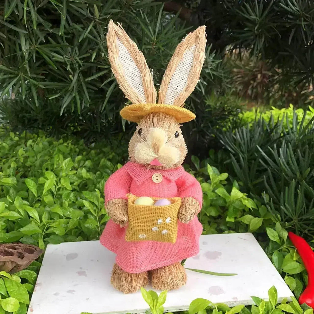 1/2Pcs Easter Bunny Party Decor Realistic Ornament Handmade Home Store Decoration Country Retro Style Gift Window Display Prop Oasis Select Coat