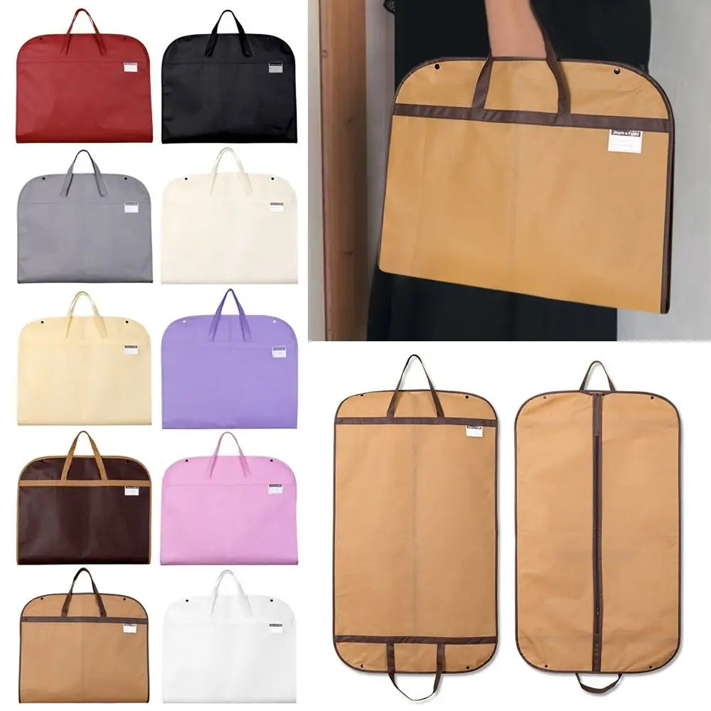 New Foldable Garment Bag Portable Non-woven Suit Storage Bag Solid Color Clothing Dustproof Cover Oasis Select
