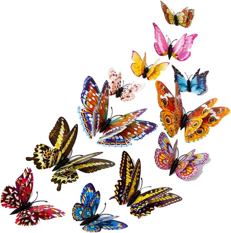 12Pcs Luminous Fridge Magnets 3D Butterfly Design Decal Art Stickers Room Fridge Magnetic Home Decor DIY Wall Decoration Newest Oasis Select 12pcs