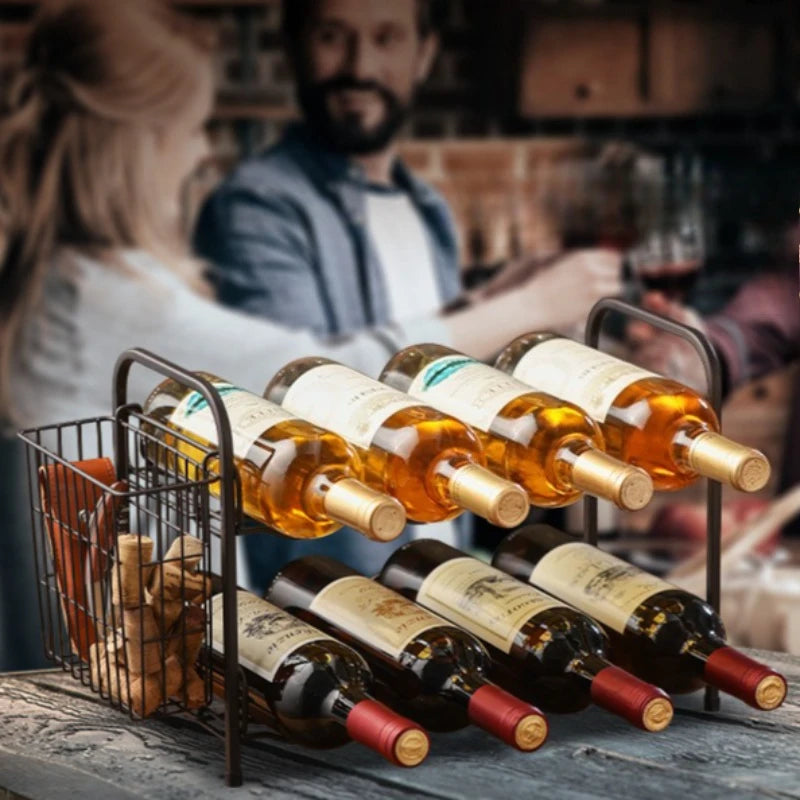 Household red wine glass rack wine cabinet wine rack ornament wine decoration upside down wine bottle rack light luxury Oasis Select
