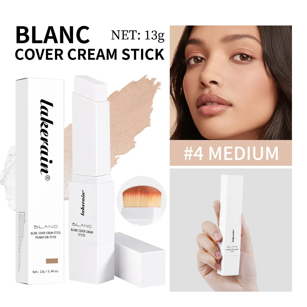 Foundation Stick Color Changing Foundation Detachable Brush Blanc Cover Cream Stick High Coverage Smoothly Blending Base Makeup Oasis Select 4 Medium