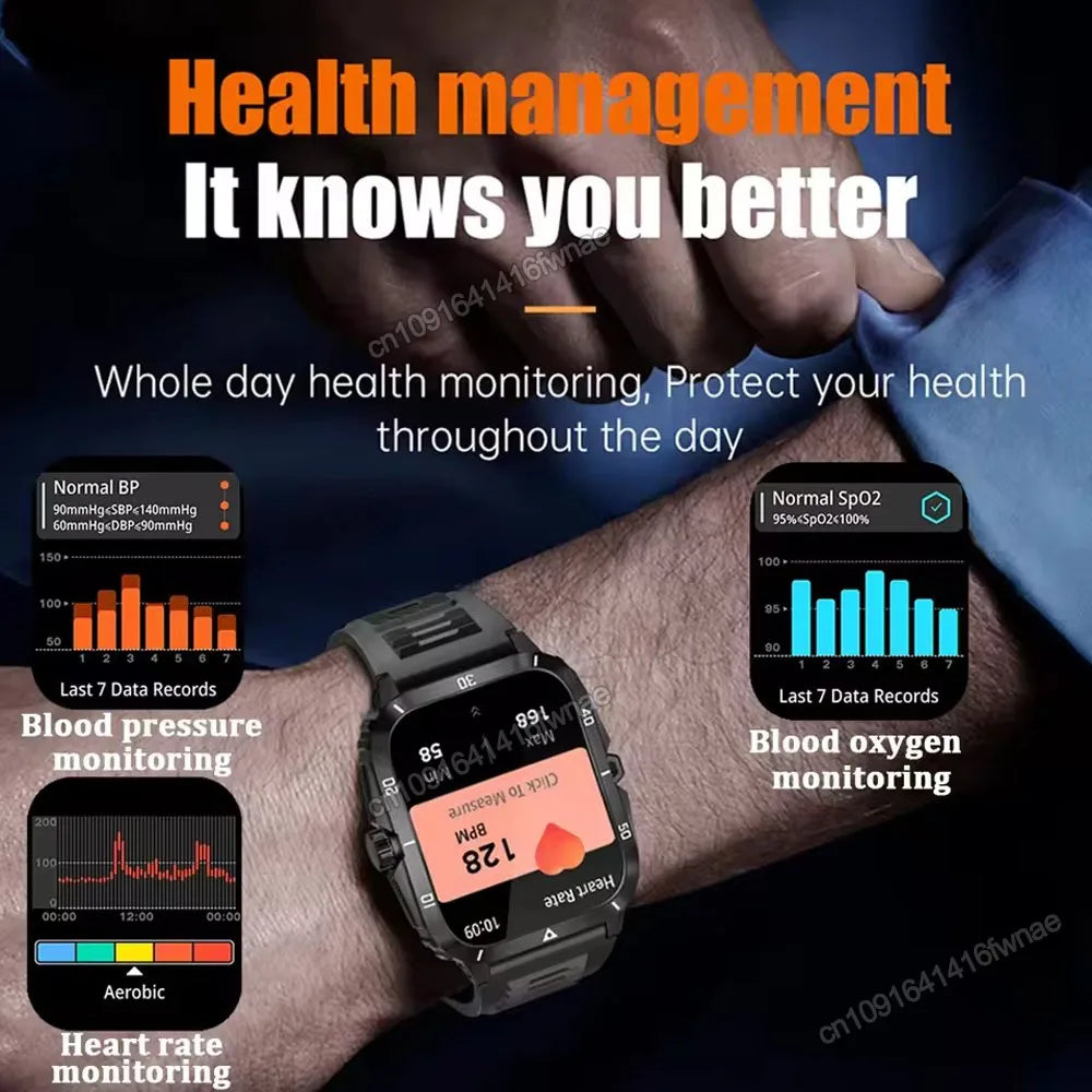 Ola Esporte 1.96" Military Smartwatch – GPS & Bluetooth Calls