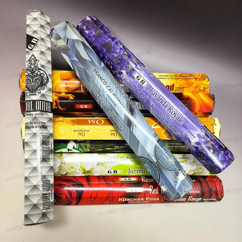 6 Small Box of Sandalwood Incense in A Large Box，GR Handmade Lavender/White Sage/Palo Santo Sticks Perfect for Home, Office Yoga Oasis Select