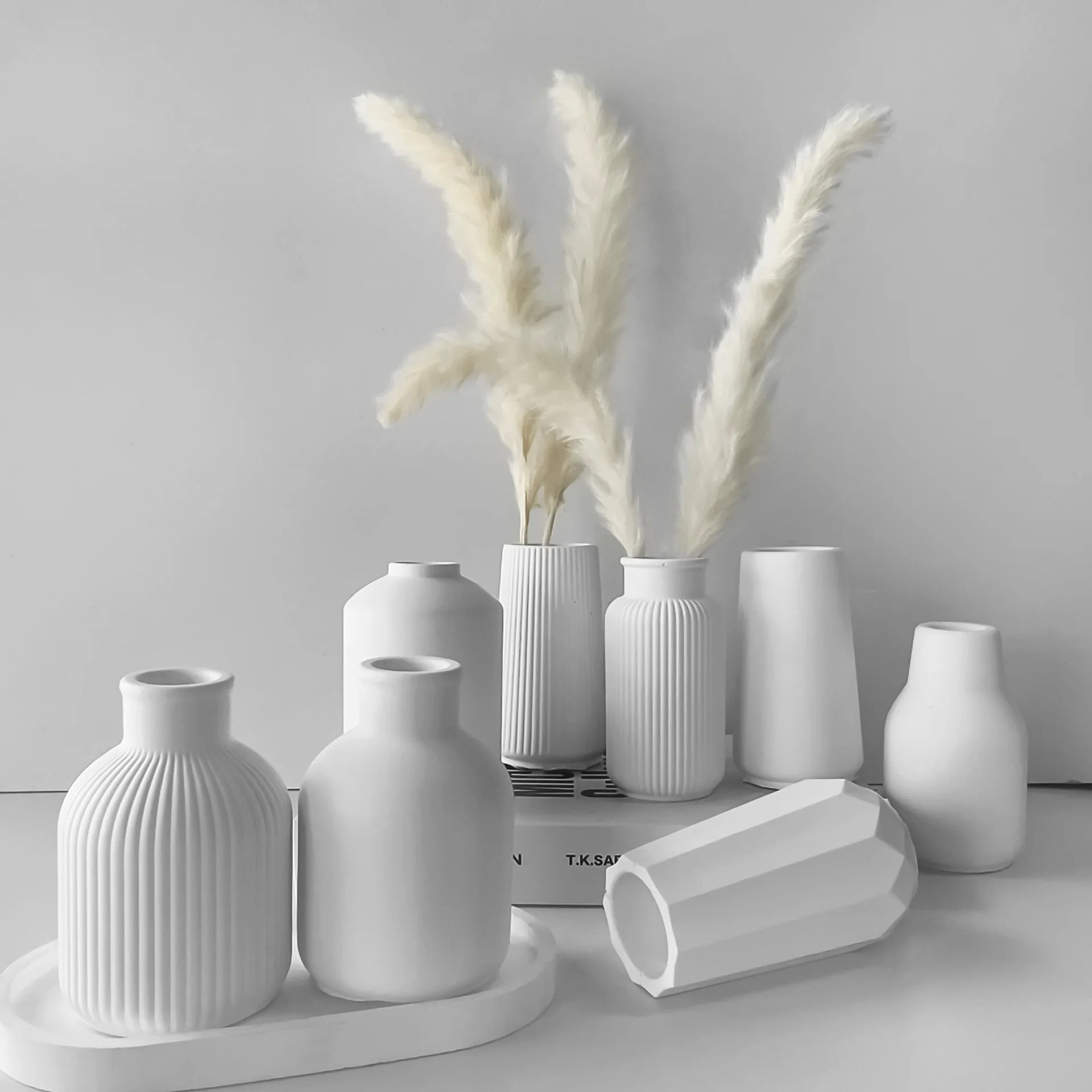 Stripes Vase Silicone Mold DIY Gypsum Vase 3D Ornaments Molds Epoxy Plaster Concrete Flower Pot Mould Gardening Decoration Oasis Select