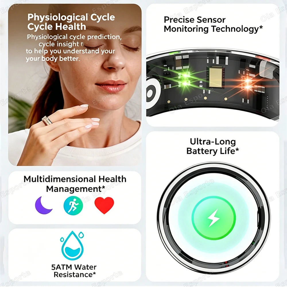 Ola Esporte Smart Ring – AI Health, Sleep & Gesture Control