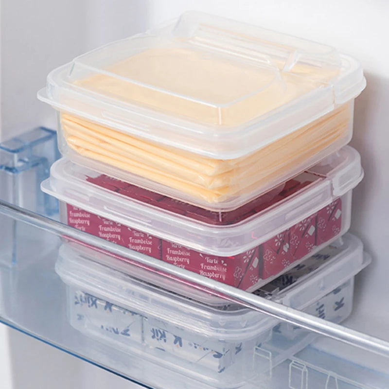 1pc Plastic Refrigerator Storage Cheese Box, Cheese Container, Butter Block Cheese Slice Storage Box Oasis Select
