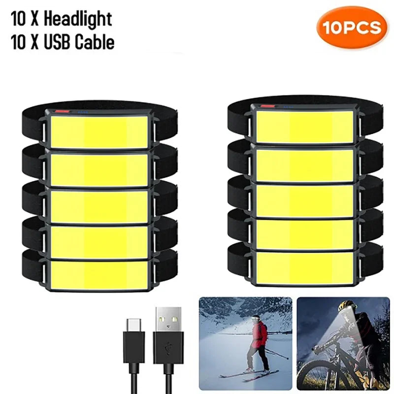 KDULIT COB LED Headlamp | USB-C Rechargeable, IPX4 Waterproof