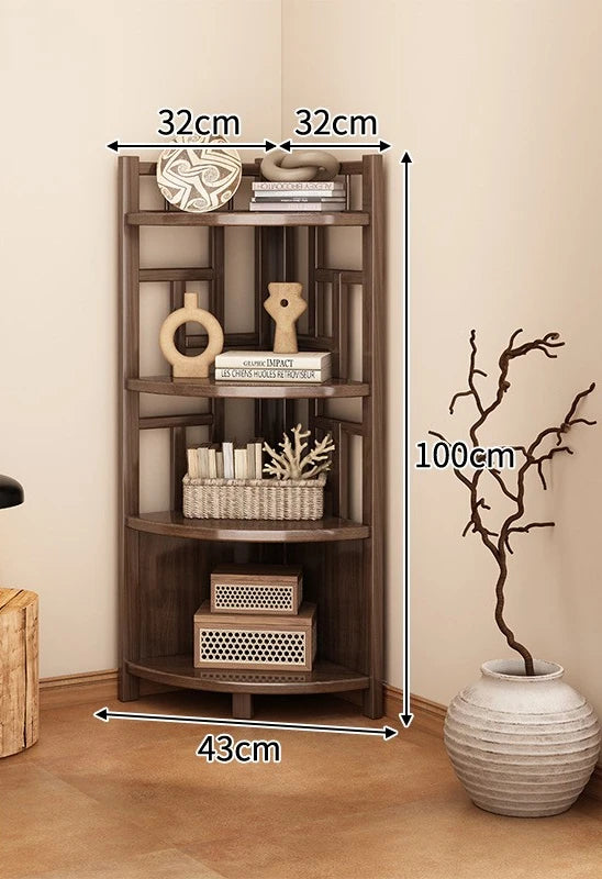 Corner rack Multi-layer triangular storage shelf Living room floor-to-wall cabinet Kitchen corner tripod Oasis Select 4 layer-1