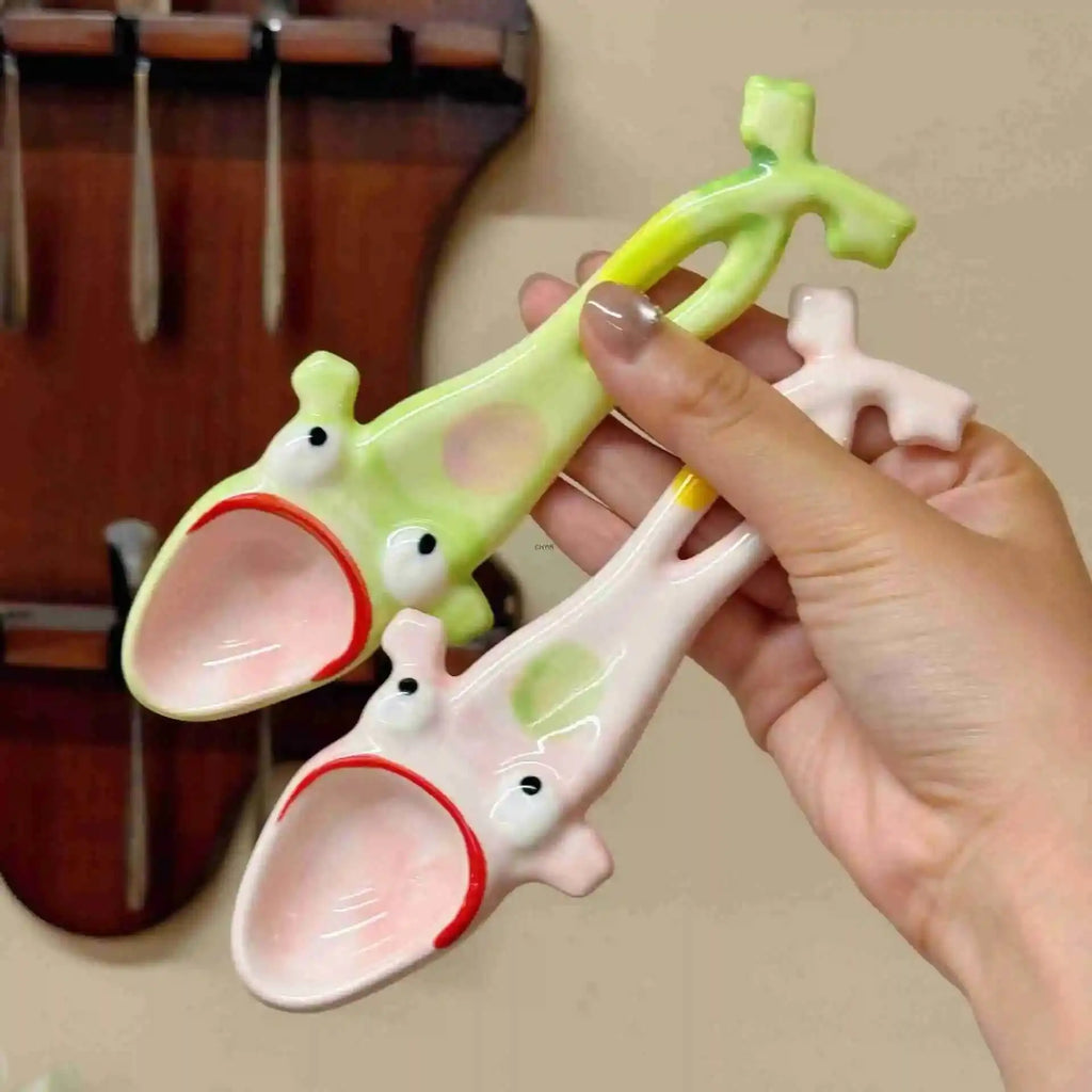 Ceramic Spoon Quirky Abstract Frog Spoon Personality High Aesthetic Porridge Spoon Rice Spoon Soup Spoon Kitchen Tablewear Oasis Select