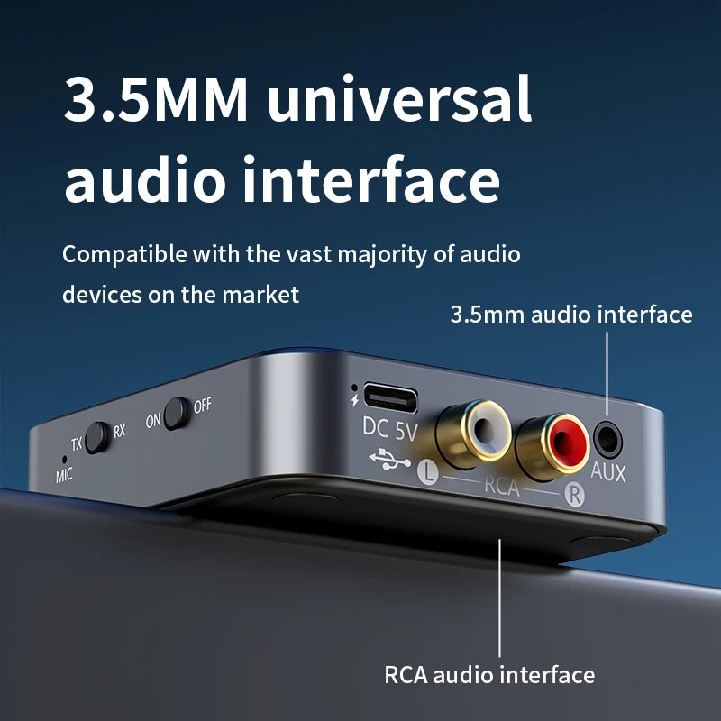 2 in 1 aptX Bluetooth 5.4 Audio Transmitter Receiver 3.5MM AUX RCA aptX-Adaptive AD/HD/LL AAC HiFi Stereo Music Wireless Adapter Oasis Select