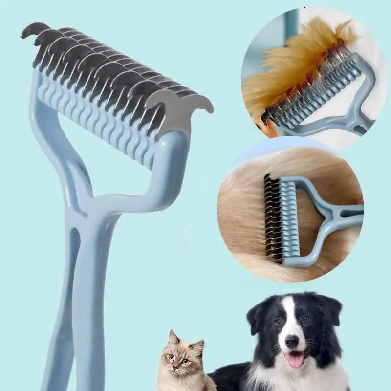 Cat Brush Pet Knot Comb 2 in 1 Dogs Cat Fur Knot Cutter Pets Hair Removal Comb Dog Grooming Shedding Tools Pet Cleaning Supplies Oasis Select