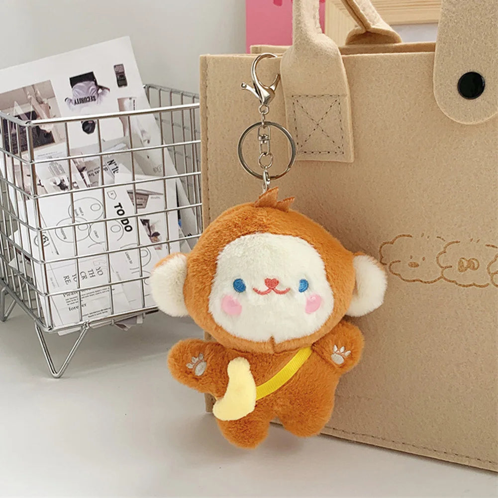 12cm Plush Monkey Keychain – Cute Stuffed Animal Bag Charm