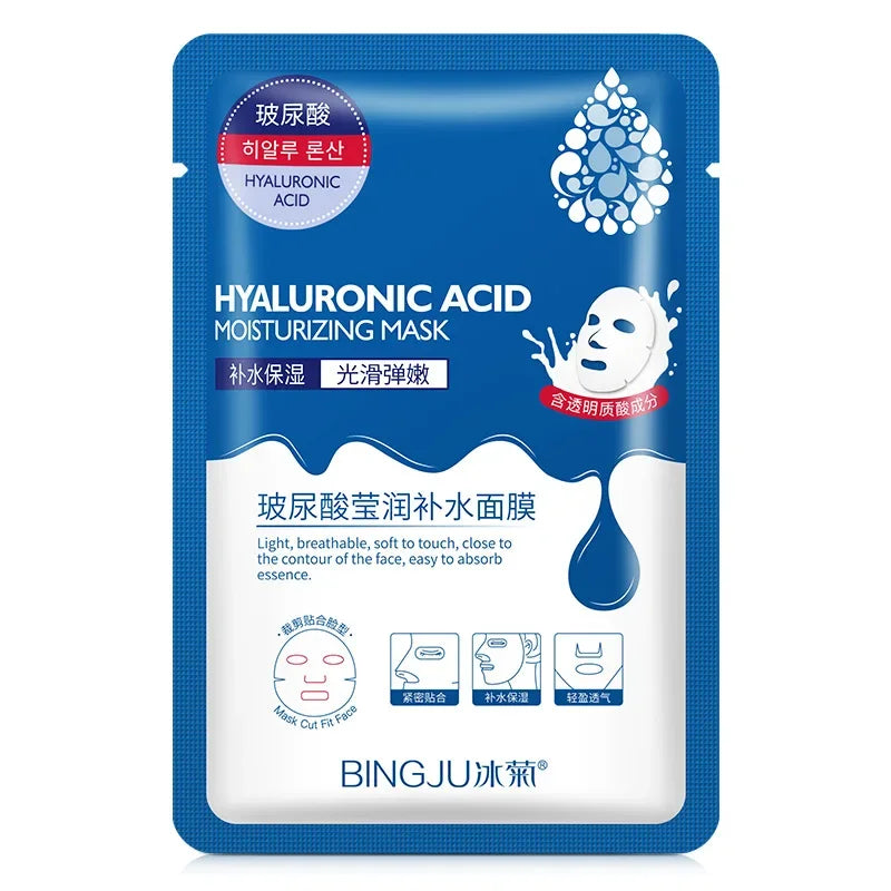 LAIKOU Hyaluronic Acid Sheet Masks – 10pcs Hydrating Face Masks