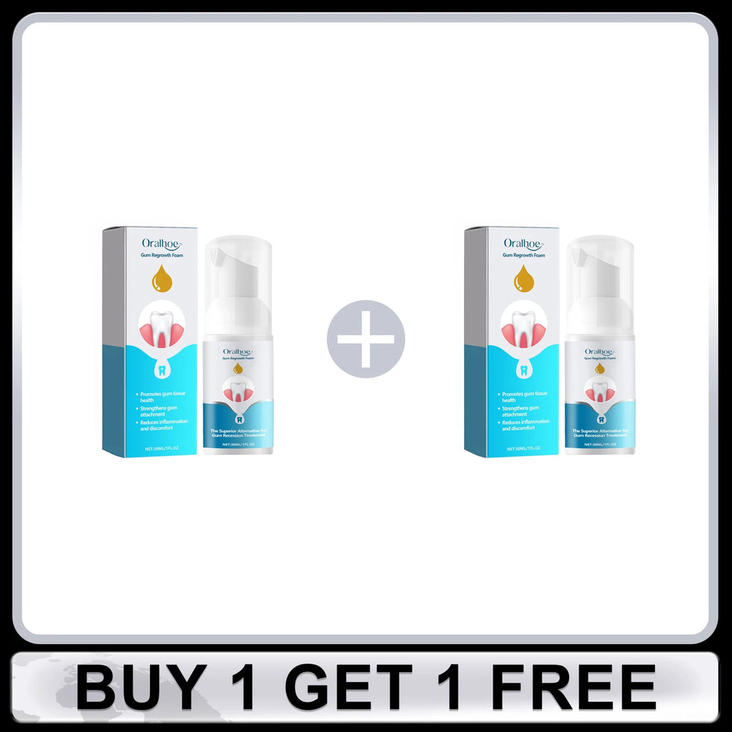 Gum Regrowth Foam Repair Gingival Remove Yellow Stain Relieve Dental Decay Whitening Teeth Oral Cleaning Protect Gum Care 30ml Oasis Select Buy 1 Get 1 Free