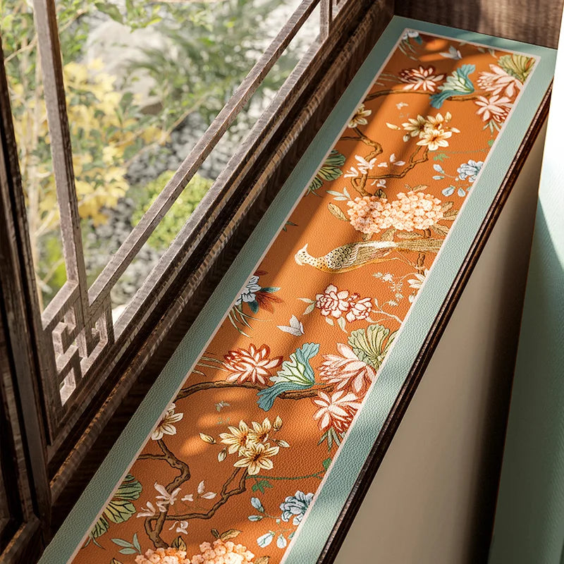 Window sill mat Window edge leather protective mat Sun protection waterproof dust Chinese bay window mat Oasis Select YELLOW 10cm x 100cm