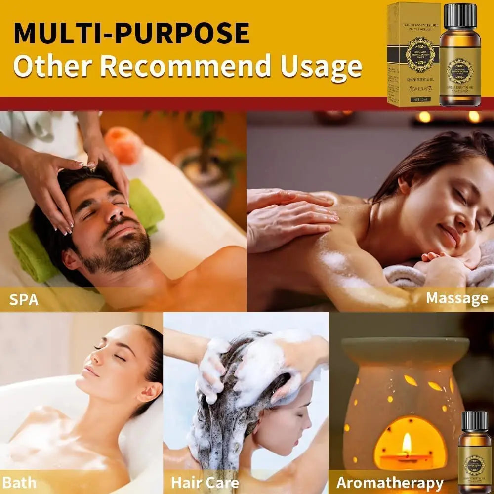 Ginger Essential Oil Slimming Body Massage Natural Fat Burning AntiCellulite Waist Arms Legs Care Promote Metabolism Firming Oil Oasis Select