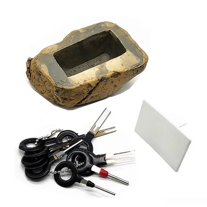 Hiddens Rock Key Box Fake Rock Simulate Stone Key Case Waterproof Fake Rock Key Hiders Lock Box Resin Simulated Stone Key Case Oasis Select