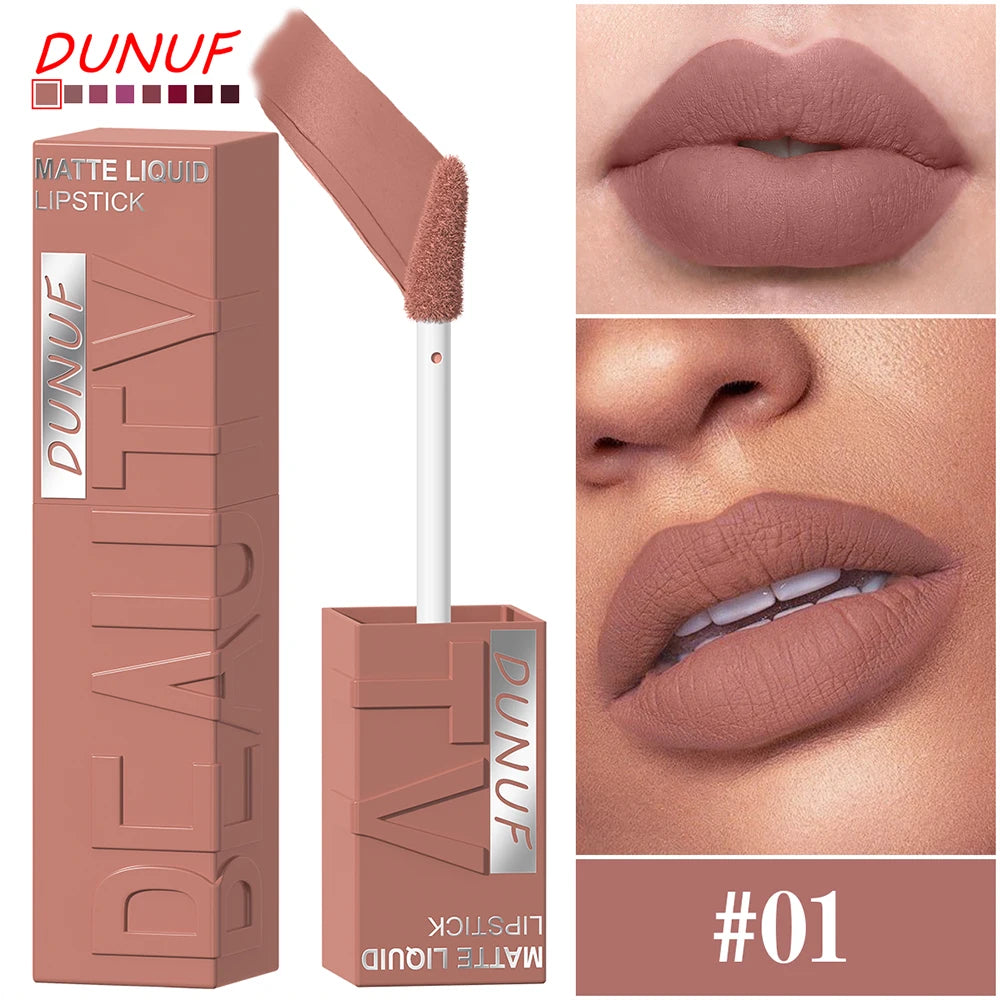 Matte Lip Gloss 8pc/set: Waterproof Lipstick Moisturizing Long Lasting Non-Stick Cup, Nude, Y2K Christmas Valentine's Day Gifts Oasis Select