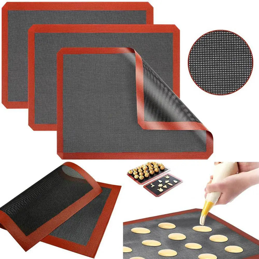 Baking Grill Mat 30X40cm Baking Tray Breathable Anti stick BBQ Cookie Bread Baking Pad Oven Microwave High Temperature Baking Oasis Select