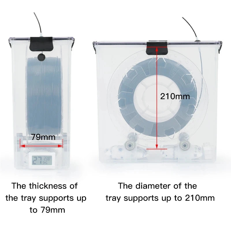 3D Printer Parts Filament Dryer Box Airtight Moisture-Proof Real-Time Monitoring Tool Storage Box Holder Oasis Select