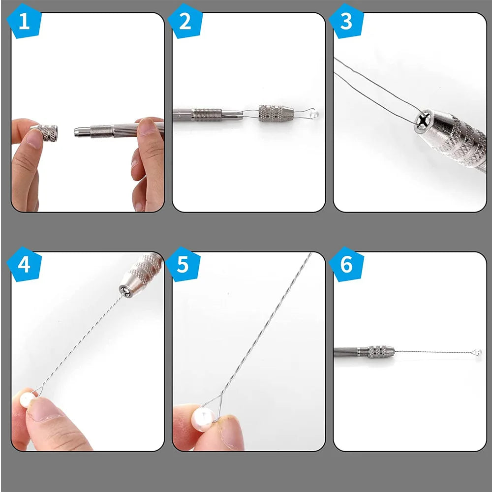 Double-Head Hand Drill Base, 0.8-3.0mm, Copper Jewelry Making Tool, Wire Twisting Tool, DIY Hairpin Keychain Bracelets Necklace Oasis Select