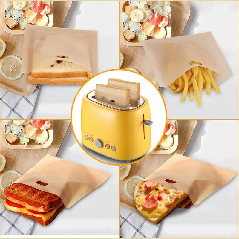 Beige Toaster Bag Microwave Bags Grilled Cheese Sandwich Toaster Bag Reusable Snack Organizer Kitchen Organizer Oasis Select