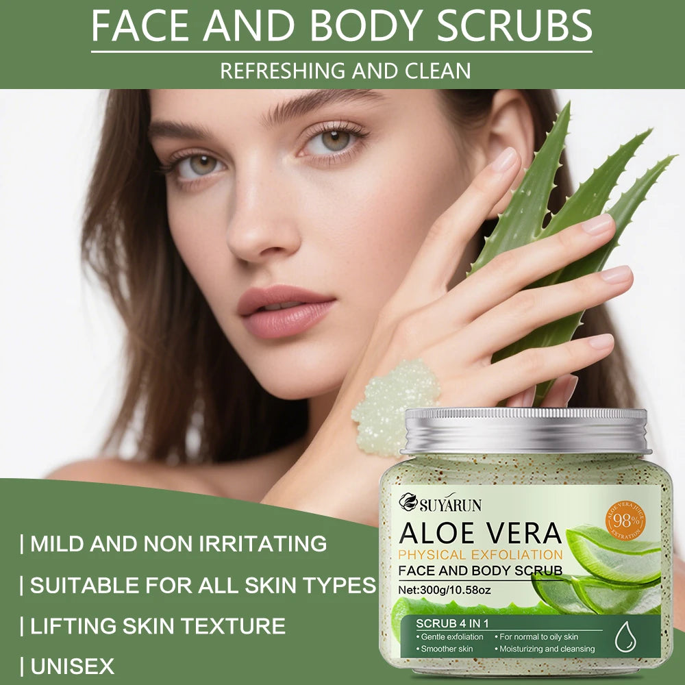 SUYARUN Aloe Vera Exfoliating Scrub – Face & Body 300g Exfoliating Scrub Oasis Select