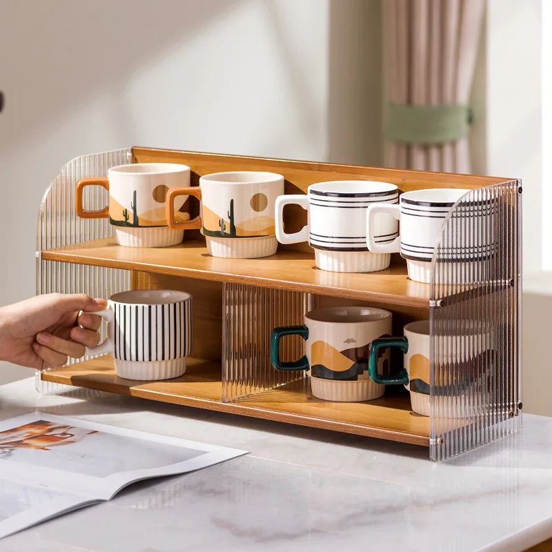 Light luxury cup holder, dining table, water cup rack, coffee cup storage, water bar, desktop mug, tea cup rack. Oasis Select