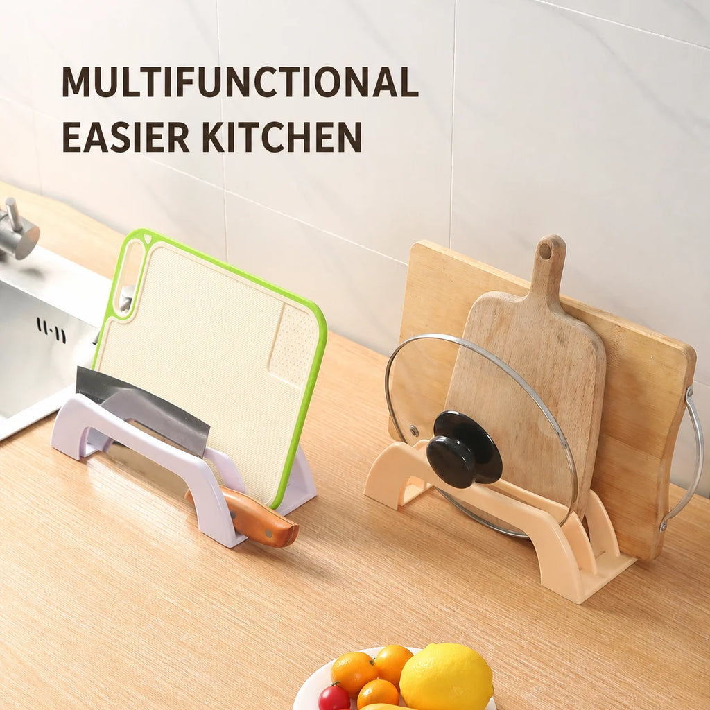 Kitchen Countertop Storage Rack | Cutting Board & Pot Lid Organizer
