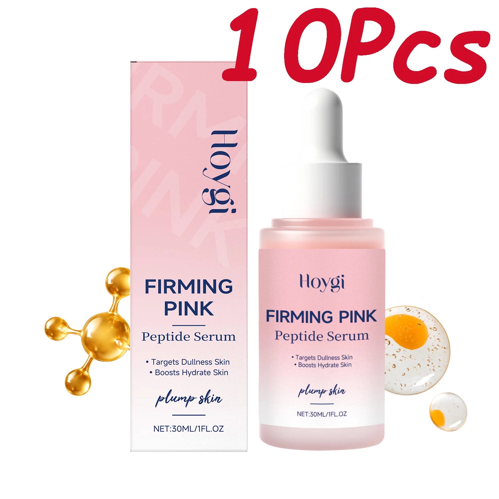 Firming Pink Peptide Serum Lifting Firming Smoothing Wrinkles Deep Hydration Soothing Brightening Skin Collagen Facial Serum Oasis Select 300ml Boxed