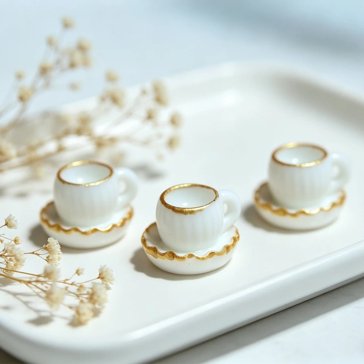 1:12 Scale Resin Miniature Coffee Cup Dollhouse Decor Realistic Mini Food Simulation DIY Craft Kawaii Terrarium Gift Collectible Oasis Select