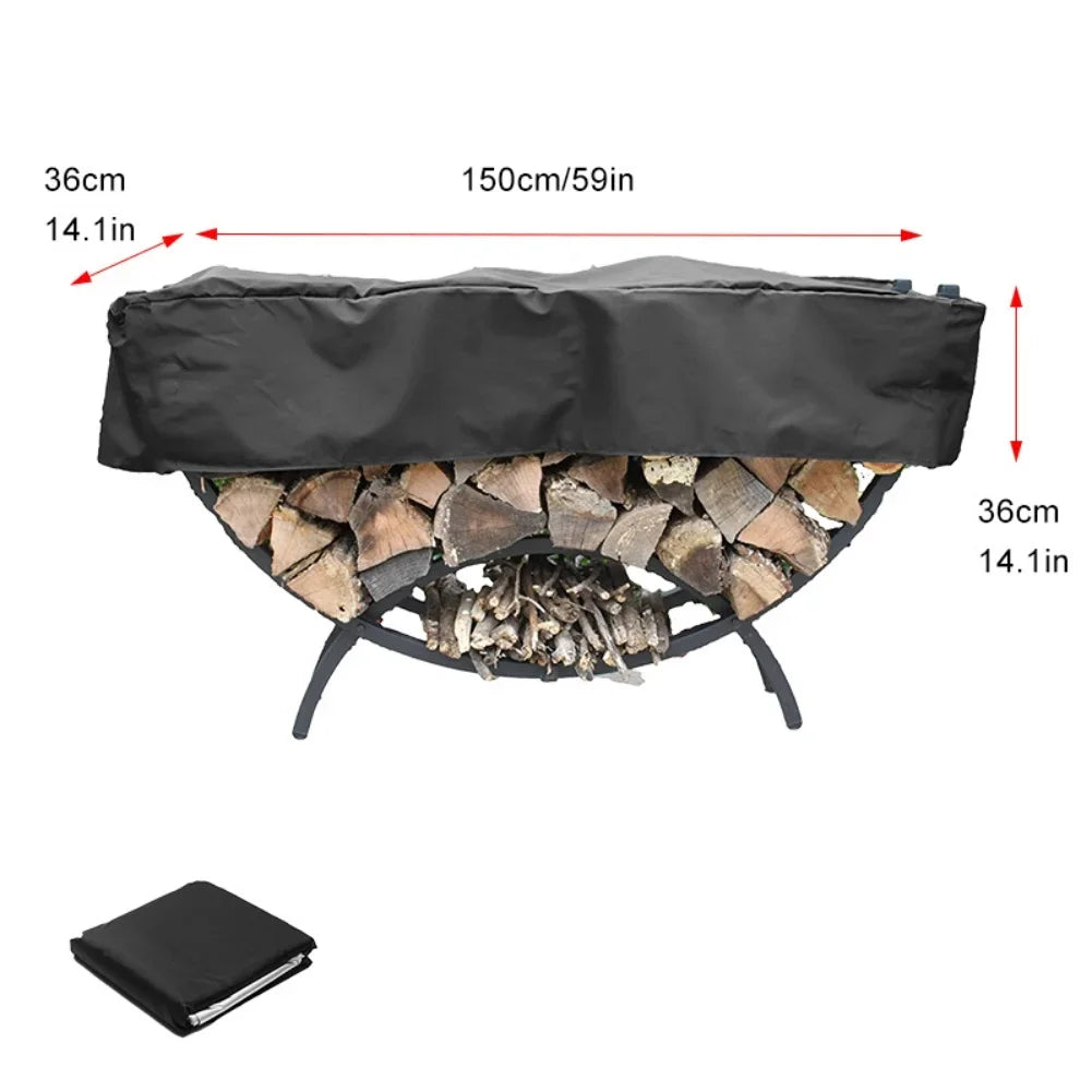 Curved Firewood Rack Cover Is Made From Heavy-duty 210D Oxford Fabric, Guarantee Your Firewood Remains Dry Oasis Select