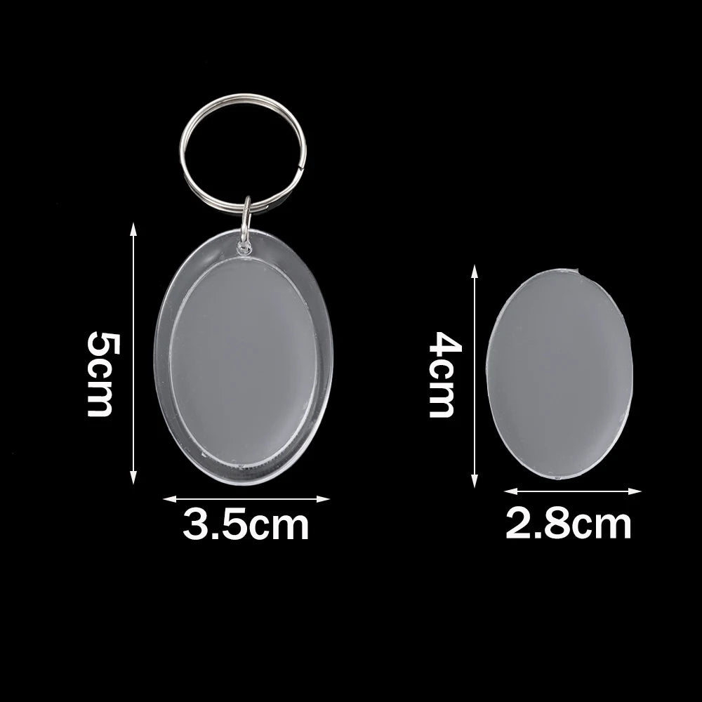 5pcs Acrylic Photo Frame Keychain Holder Photo Picture Insert Blank Keyring with Split Ringfor DIY Craft Jewelry Making Oasis Select 35X50mm