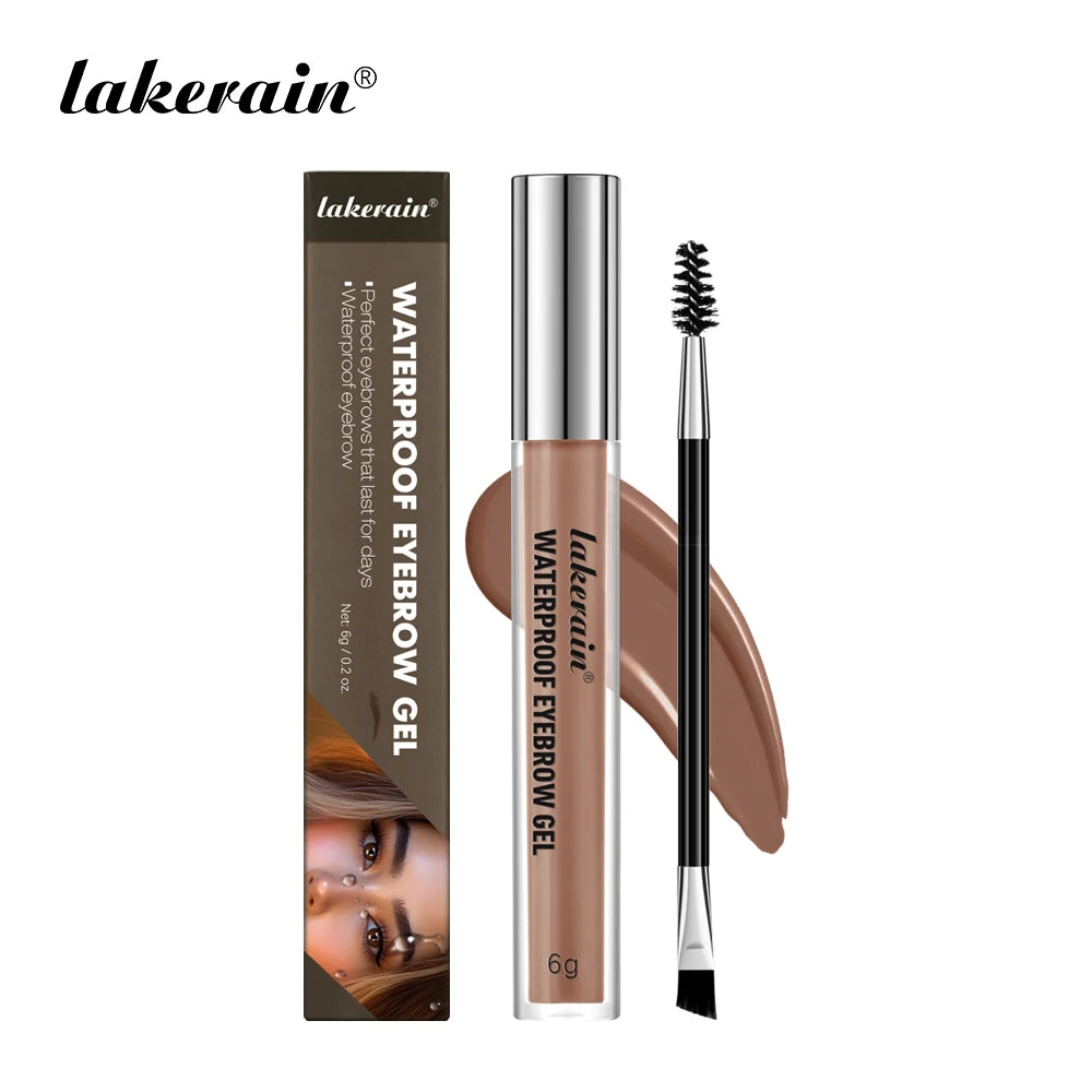 Waterproof Eyebrow Gel Set Sweat-proof Long Lasting High Pigmentation Liquid Eyebrow Tinted Natural Finish Makeup Cosmetics Oasis Select 2pcs BROWN