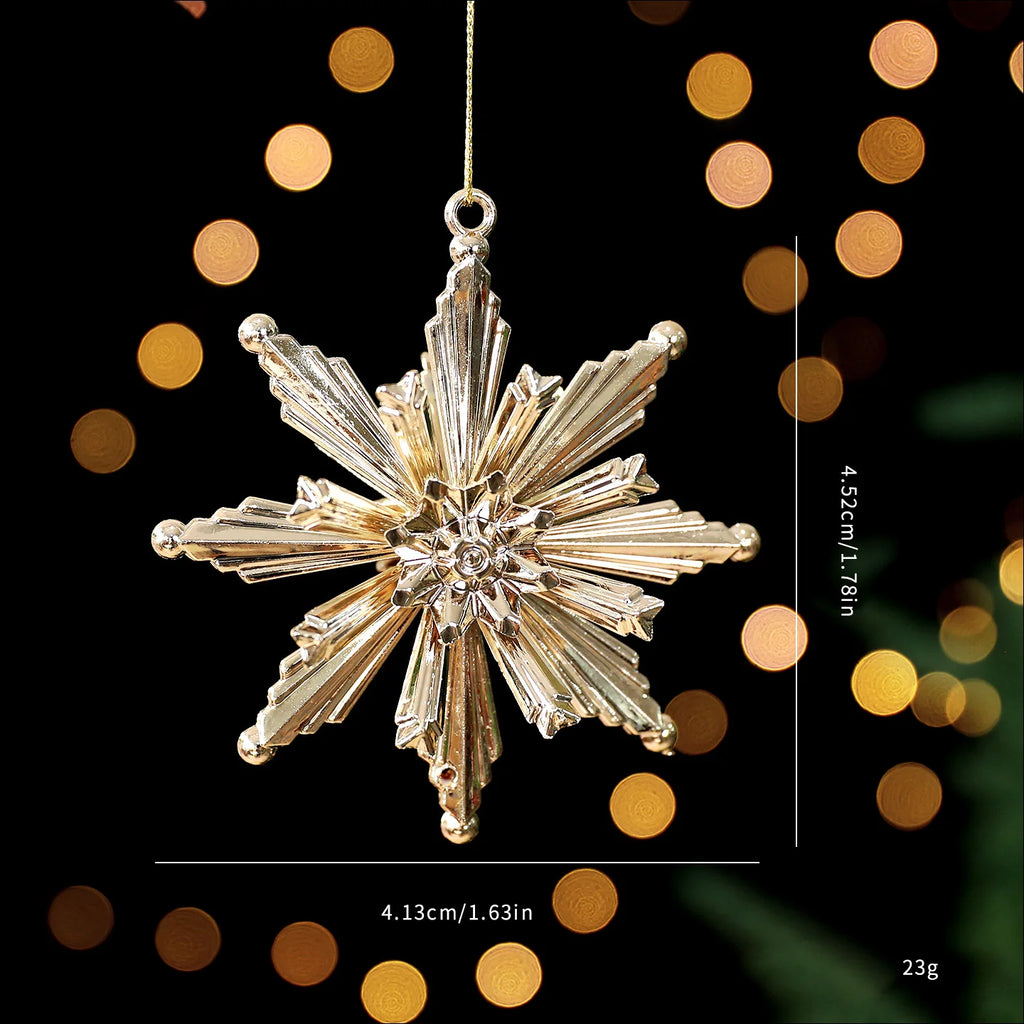 Gold Christmas Tree Ornaments – Angel, Snowflake & Butterfly