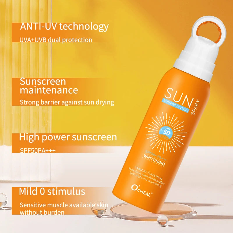 O‘cheal 150ml Sunscreen Spray Anti-aging Anti Wrinkle Moisturizing Whitening Sunscreen Spray Facial Body Neck Skin Care Cream Oasis Select