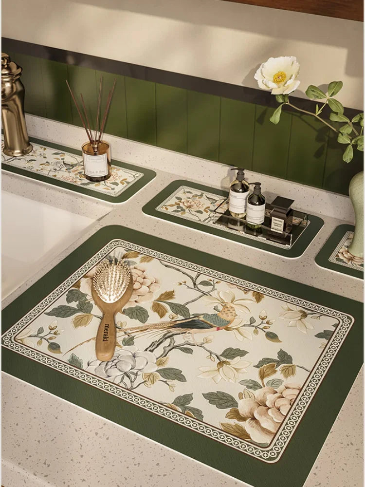 Silicone bath mud absorbent kitchen countertop mat Leather faucet drain mat wash basin countertop mat Oasis Select