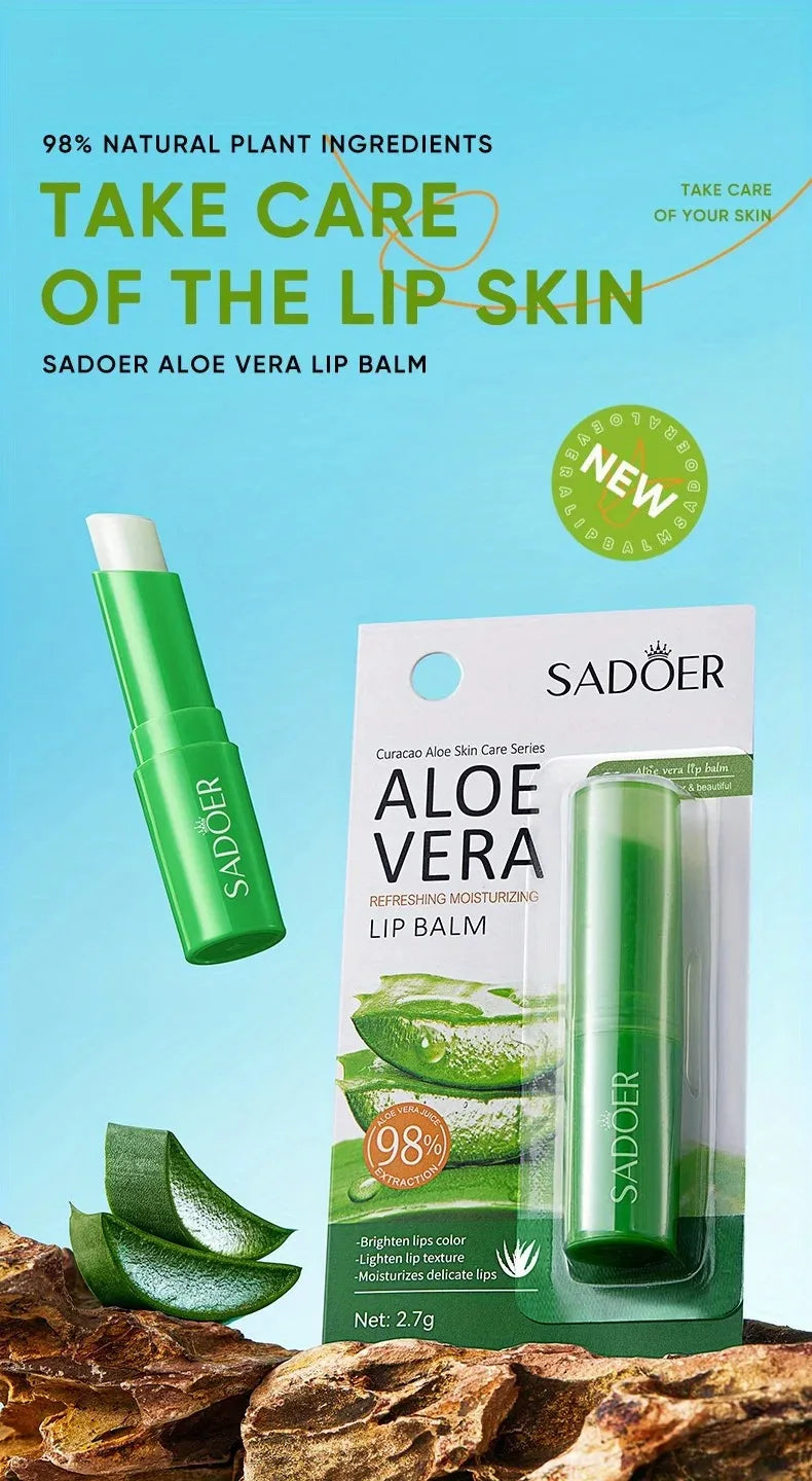 Lip Aloe Balm Nourishing, Refreshing, Hydrating and Moisturizing Preventing Cracking and Repairing Lips Gentle Non Irritating Oasis Select