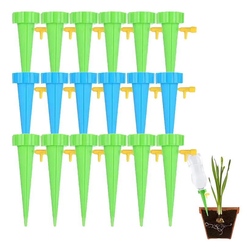 6-24pcs Self Watering Kit Drip Irrigation Indoor Plant Watering Device Horticultural Flower Automatic Watering Device Small Tool Oasis Select 18pcs-Mix