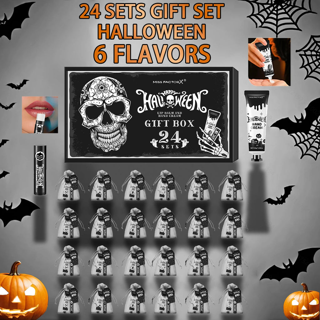 Halloween assembly gift 96PCS/box hand cream lipstick in bulk with BOO card and black gift bag Oasis Select