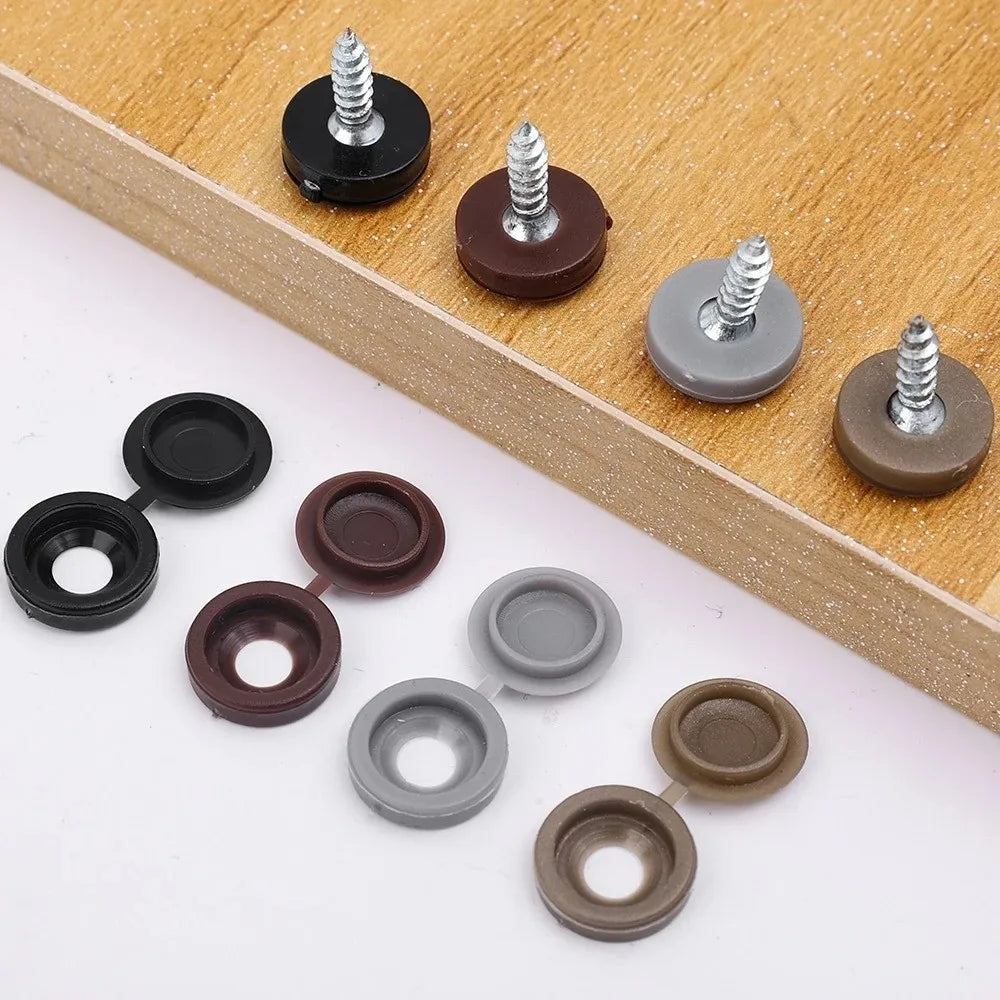 100PCS New Universal Fit Screw Protective Covers Snap Protective DIY Fold Snap Cap Fixing Caps Decorative Hardware Oasis Select