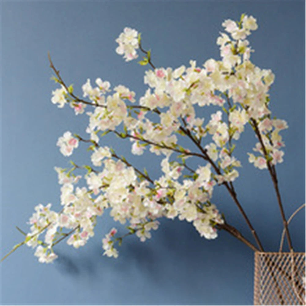 109CM Artificial 4-pronged Cherry Blossom Branch Home Decoration Silk Flower Wedding Decoration Arched Door Path Flower Guide Oasis Select
