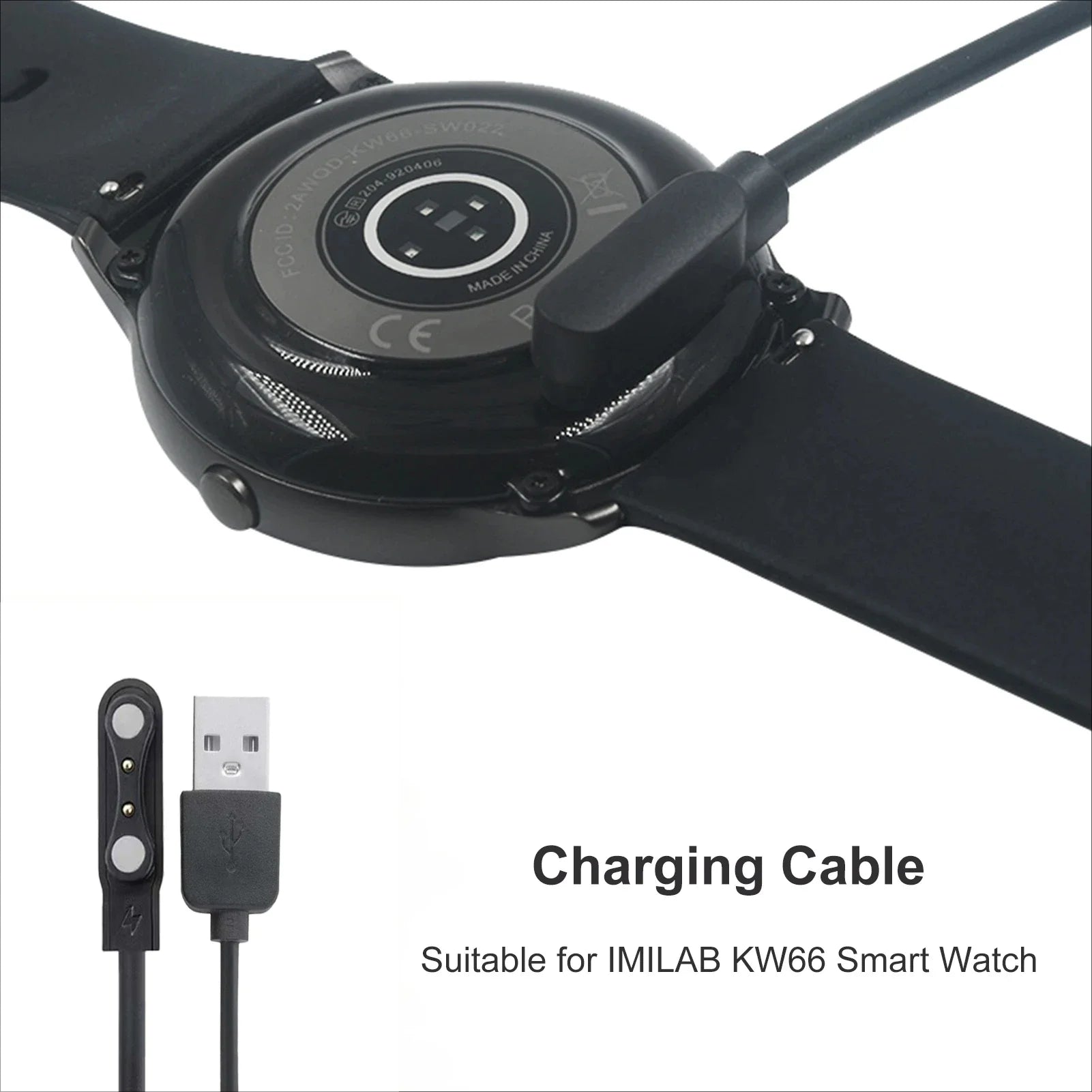 USB Charging Cable for IMILAB KW66, Haylou LS05, Ticwatch GTX Smartwatch Charging Cable Oasis Select