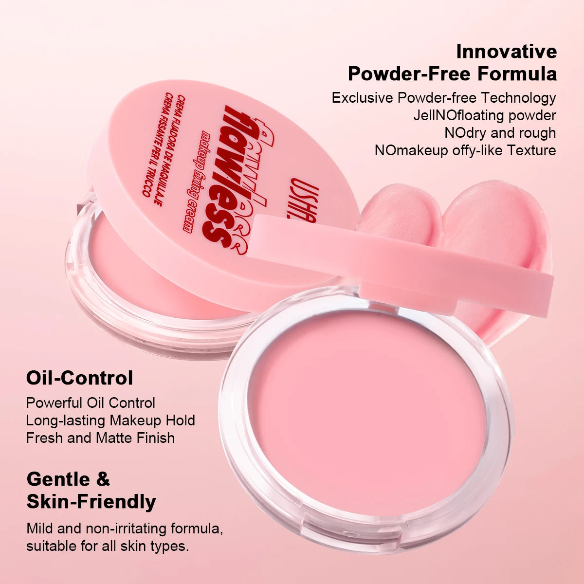 USHAS Pressed Powder – Oil Control, Matte & Pore Minimizing